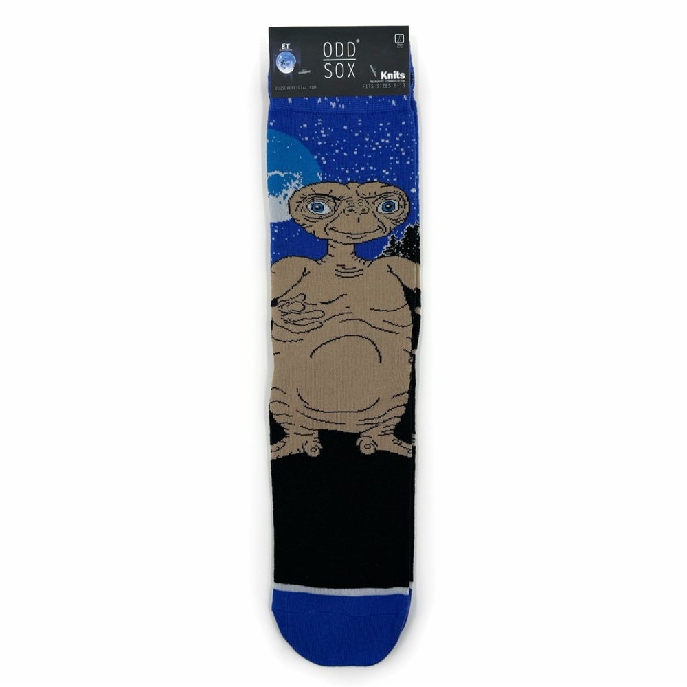 Odd Sox ET Extra Terrestrial Crew Sicks Mens Womens 80s Movie Gift Blue Black